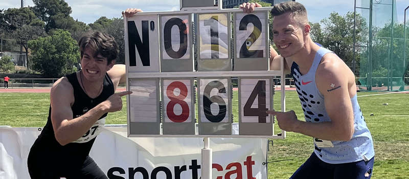Markus Rehm mit der Weltrekord-Anzeige